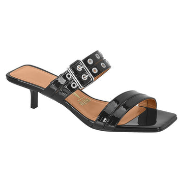 Vizzano 6518-103 Kitten Heel Mule in Black Patent